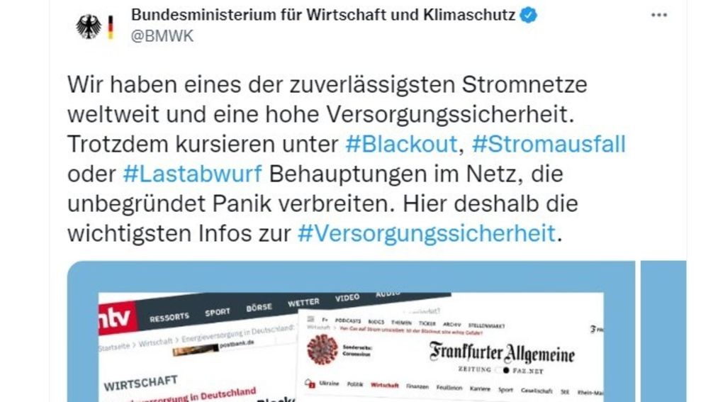 Twitter-Information und Collage des Bundesministeriums für Wirtschaft und Klimaschutz.