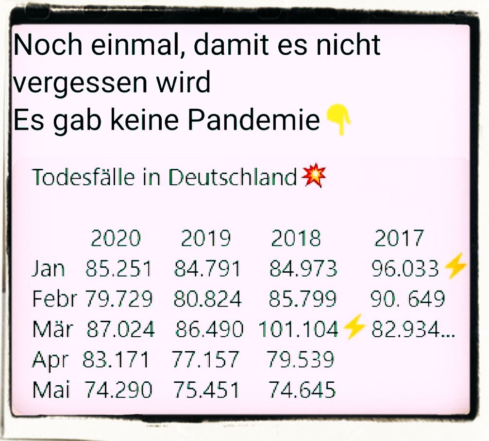 Dei Sterbestatistik Deutschlands zeigt: Es gab in 2020 keine tötliche Pandämie (Symbolbild)