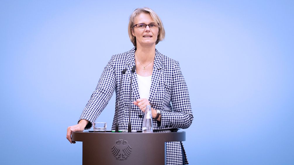 Bundesministerin Anja Karliczek während ihres Statements. Bild: "obs/Bundesministerium für Bildung und Forschung/BMBF/Hans-Joachim Rickel"