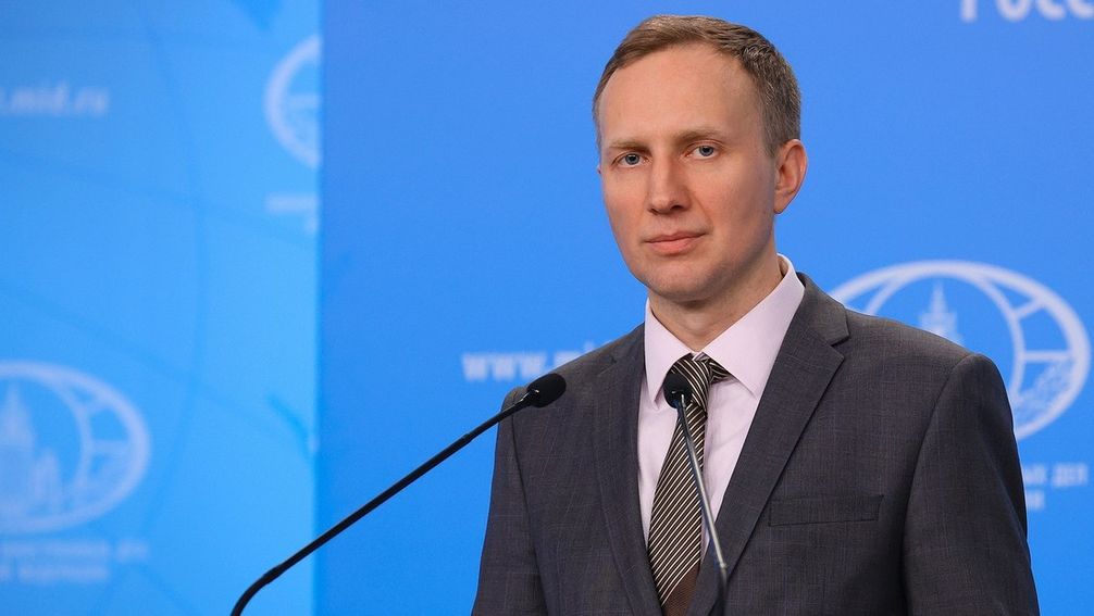 Alexei Saizew, stellvertretender Direktor der Informations- und Presseabteilung des russischen Außenministeriums (2022)