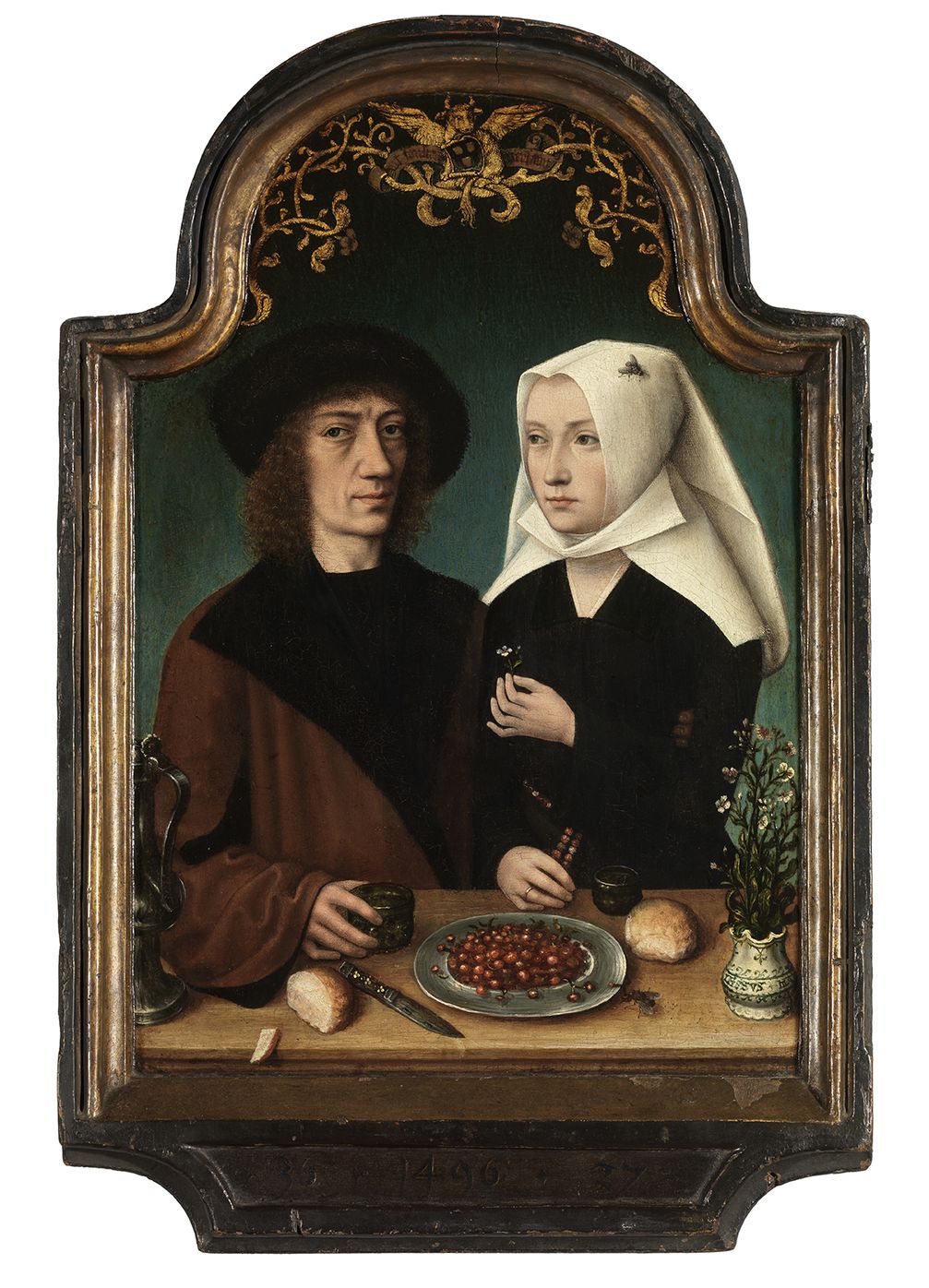 Meister von Frankfurt, Selbstporträt des Künstlers mit seiner Frau, 1496, Koninklijk Museum voor Schone Kunsten Antwerpen Bild: "obs/Niederländisches Büro für Tourismus & Convention (NBTC)/Hugo Maertens"