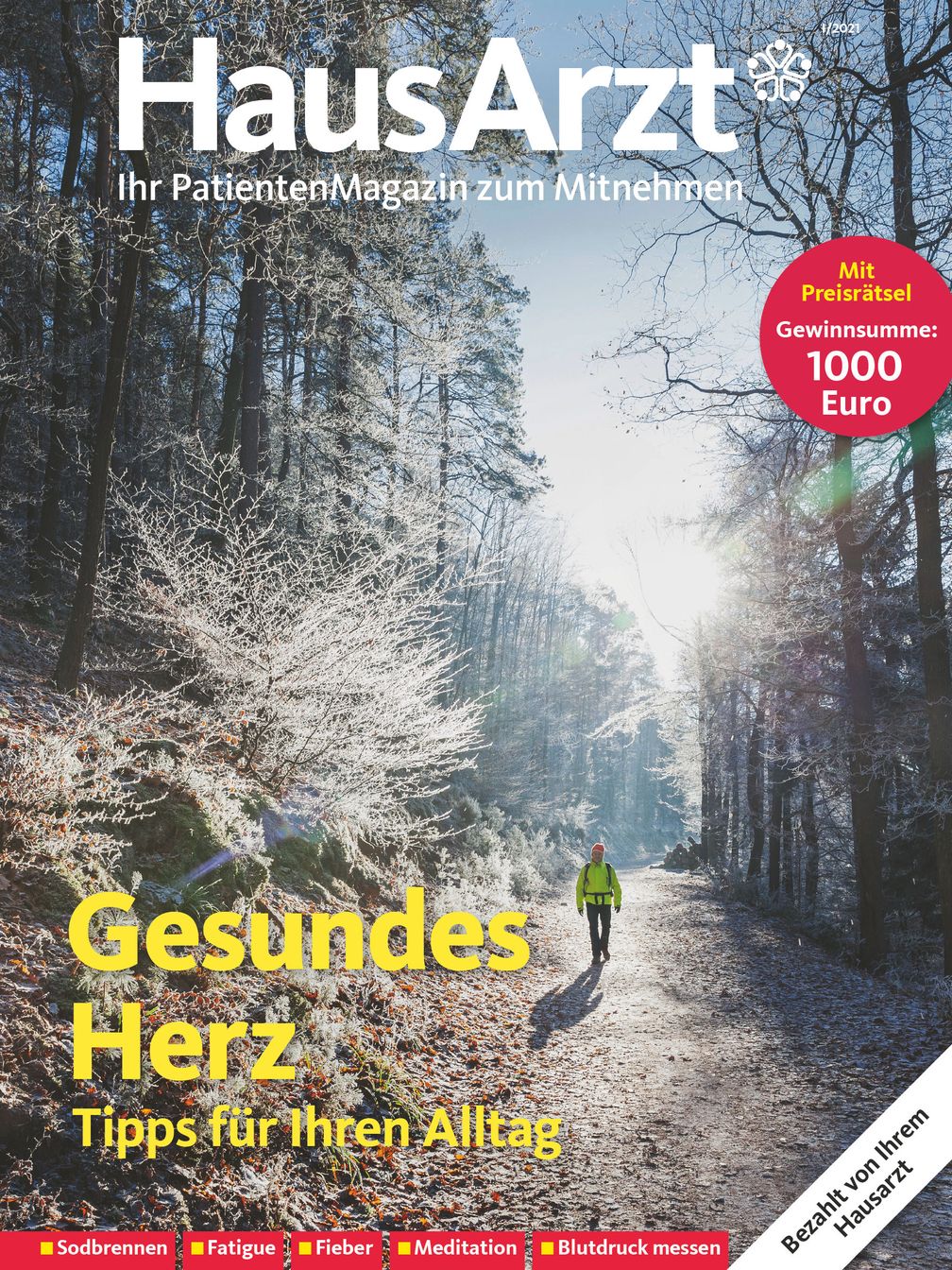 Titelcover HausArzt-Patientenmagazin Ausgbe 1/2021. Bild: "obs/Wort & Bild Verlag - Gesundheitsmeldungen/W&B"