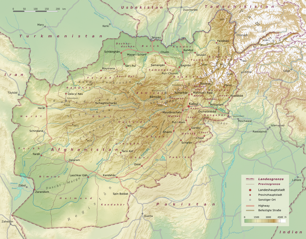 Hauptverkehrswege in Afghanistan