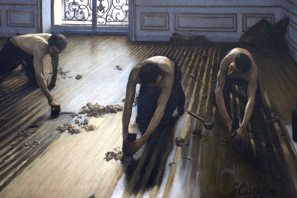 Les raboteurs de parquet (Die Parkettschleifer), Gemälde von Gustave Caillebotte, 1875