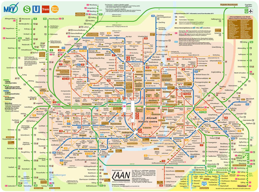 Verkehrsnetz München ab Dezember 2011