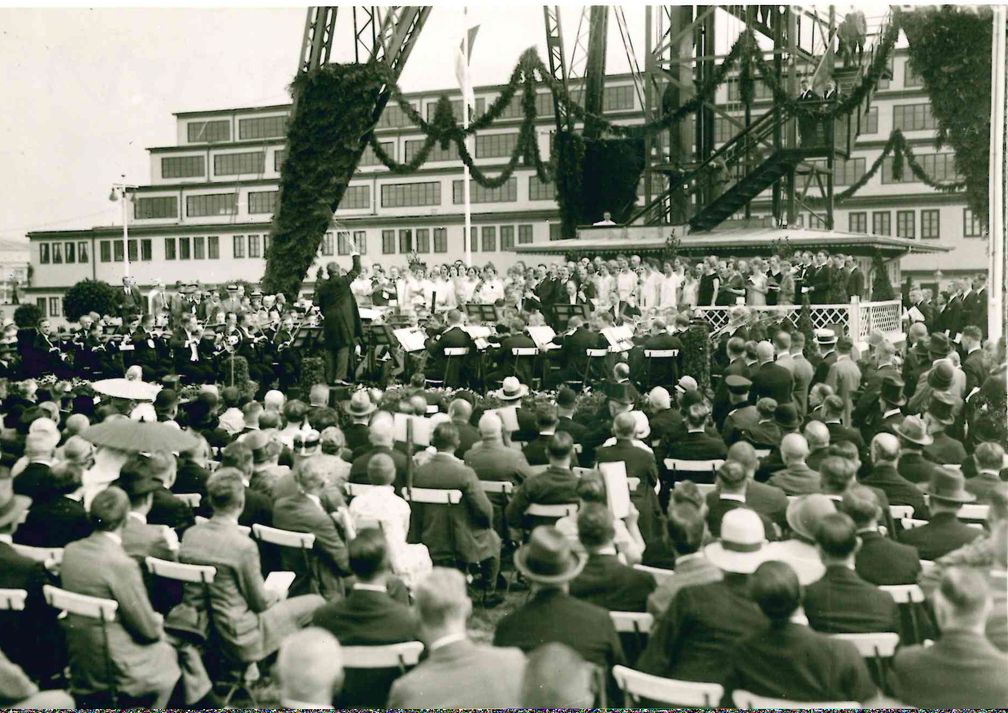 Festakt anlässlich der Einweihung des Berliner Funkturms 3.9.1926. Bild: "obs/Messe Berlin GmbH"