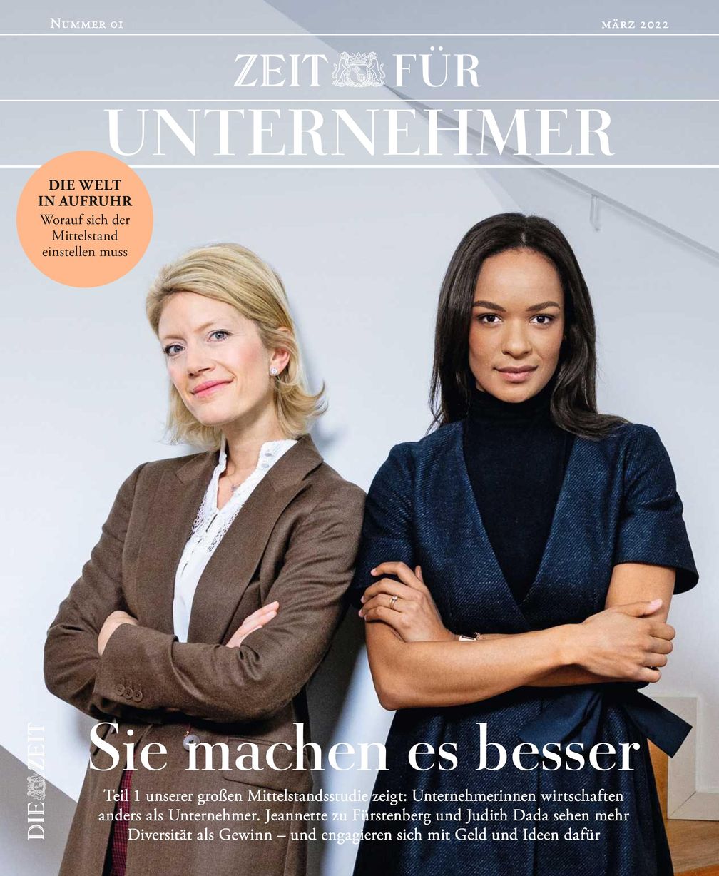 Cover ZEIT für Unternehmer 01/2022 (EVT: 24. März 2022)Bild: ZEIT für Unternehmer Fotograf: Peter Rigaud