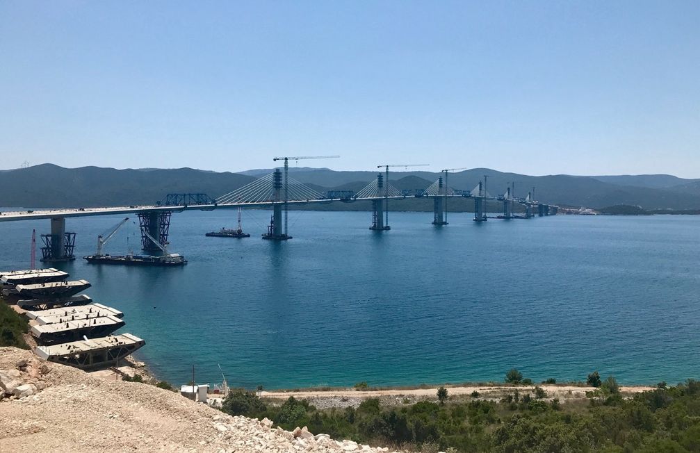 Pelješac Brücke in Kroatien, Juni 2021