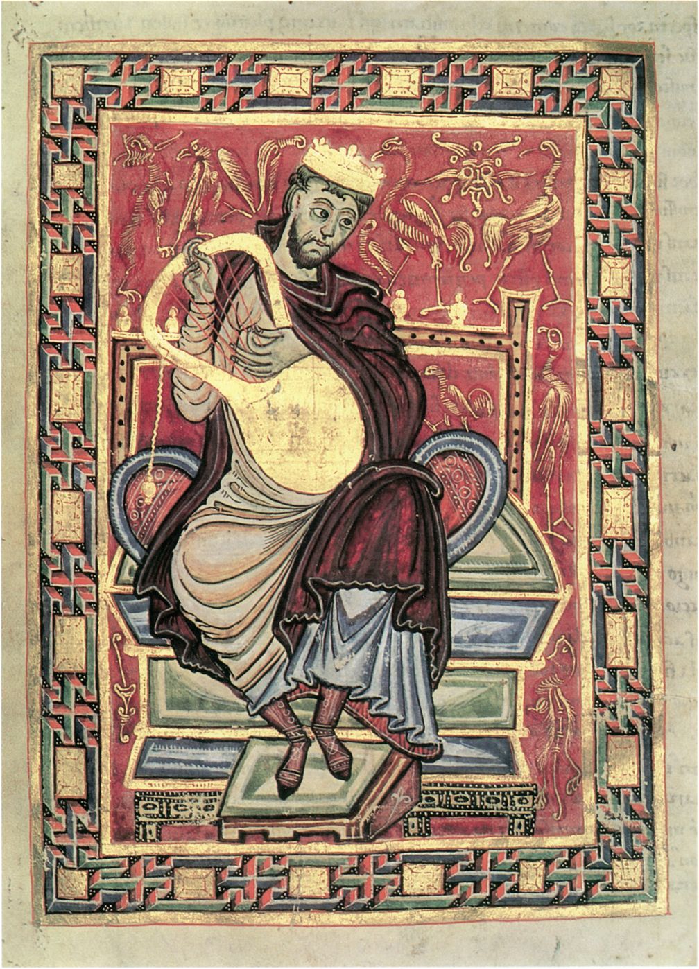 Egbert-Psalter, fol. 20v, König David