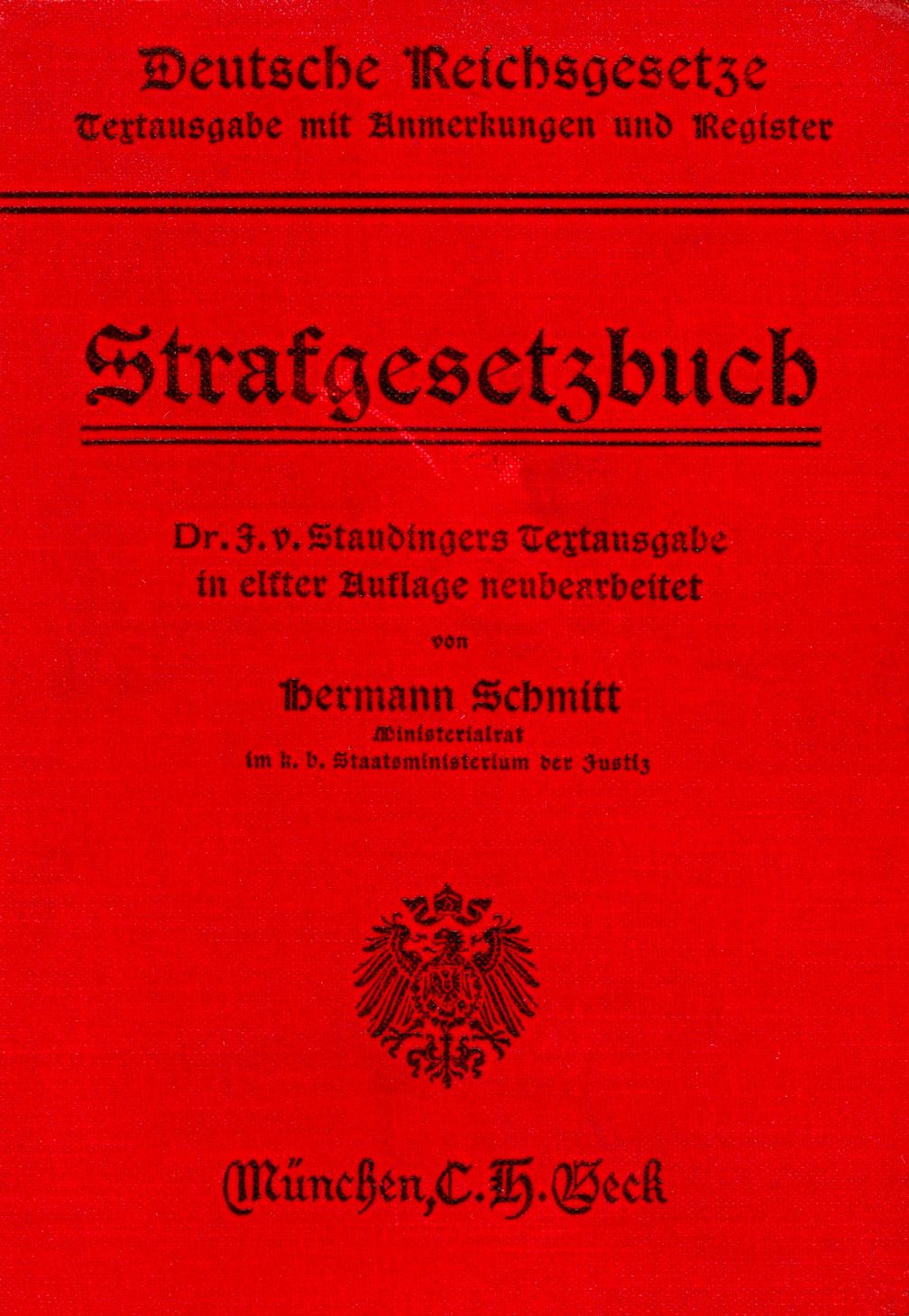 Deutsches Strafgesetzbuch von 1914 (Symbolbild)