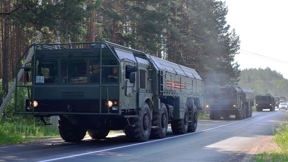 Russische Iskander-Raketensysteme sind für eine Parade in Minsk eingetroffen. (Symbolbild) Bild: Legion-media.ru / Maksim Safaniuk