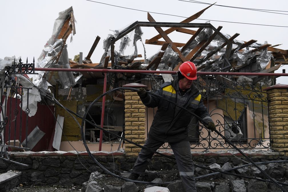 Folgen des Beschusses durch ukrainische Streitkräfte von der Stadt Wolnowacha in Donezker Volksrepublik, 20. Januar 2023 Bild: Waleri Melnikow / Sputnik
