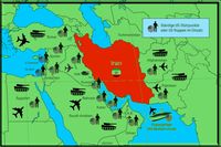 US-Militärbasen und Truppen um den Iran herum. Iran = Land der Arier. Neben Nordkorea eines der letzten Länder ohne eine Rothschild-Zentralbank.
