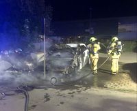 Brennendes Elektroauto Bild: Feuerwehr