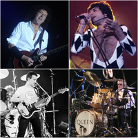 Brian May, Freddie Mercury, John Deacon und Roger Taylor von der Band Queen