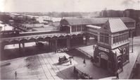 Hochbahnhof Stralauer Thor am Osthafen im Eröffnungsjahr (1902), Archivbild