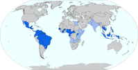Länder, in denen Zika-Virus-Infektionen in der Vergangenheit aufgetreten sind (Stand: Januar 2016)
