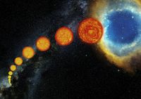 Das Leben sonnenähnlicher Sterne (künstlerische Darstellung; für eine hochaufgelöste Version siehe die unten angegebene Webadresse) Bild: ESO/S. Steinhöfel