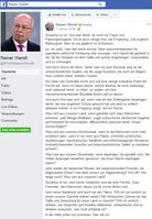 Facebook Kommentar von Rainer Wendt (CDU) von der Polizeigewerkschaft.