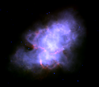 Der Krebsnebel im Infrarot­bereich aufge­nommen vom Spitzer-Welt­raum­tele­skop.