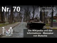 Bild: SS Video: "Das Informations-Massaker von Butscha | #70 Wikihausen" (https://youtu.be/3qcuIn6h624) / Eigenes Werk