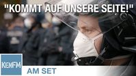 Grundgesetz-Demo, Rosa-Luxemburg-Platz am 25.04.2020 in Berlin