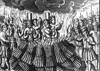 Politische Säuberung: Menschen, die als Ketzer verbrannt werden