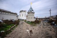 Zerstörte Kirche in der Volksrepublik Donezk