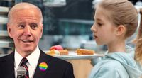 Bild: Schulkind & LGBT-Button: Freepik (2); Biden: Gage Skidmore, Flickr, CC BY-SA 2.0; Komposition: Wochenblick / Eigenes Werk