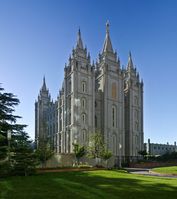 Der Salt-Lake-Tempel in Salt Lake City, Utah