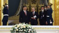 Der russische Präsident Wladimir Putin und der chinesische Präsident Xi Jinping vor Beginn der russisch-chinesischen Gespräche in Moskau, 21. März 2023. Bild: Sputnik / Сергей Карпухин/POOL/РИА Новости