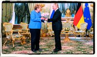 Angela Merkel und Wladimir Putin (2021)