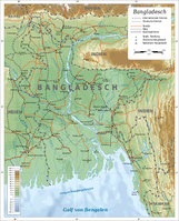 Physisch-politische Karte von Bangladesch