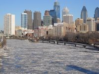 Kältewelle in Nordamerika 2014: Ice formations on the Schuylkill River in Philadelphia