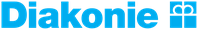 Logo des Diakonischen Werkes: Schriftzug mit rechts daneben stehendem Kronenkreuz