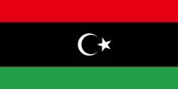 Flagge des Vereinigten Königreichs Libyens, die von den Demonstranten verwendet wird. 