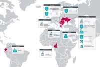 Globale Verteilung der RoundPress-Kampagne Bild: ESET Deutschland GmbH Fotograf: ESET Deutschland GmbH