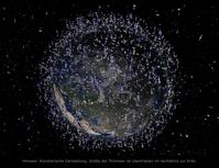 Rund 8500 Tonnen Weltraumschrott umkreisen aktuell die Erde  Bild: OHB SE Fotograf: ESA