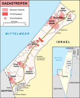 Rafah auf der Karte des Gazastreifens