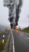 Brennender Linienbus Bild:  Polizei