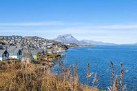 Der Ort Nuuk in der Großkommune Ermersooq auf Grönland (Grünland)