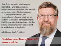 SoVD-Präsident Adolf Bauer zur Grundrente  Bild: "obs/SoVD Sozialverband Deutschland/Sozialverband Deutschland e. V."