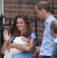 The Duke and Duchess of Cambridge with their son the day after his birth