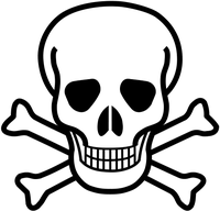 Der Schädel mit gekreuzten Knochen ist das traditionelle Piktogramm für Gift. Bild: de.wikipedia.org