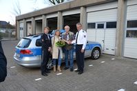 Leiter Einsatz- und Streifendienst Brake André Wächter, Brigitte Voelker, Hans-Gerhard Voelker und Leiter Polizeikommissariat Brake Klaus Lücke (v.l.n.r.)