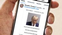 Trump veröffentlichte das Polizeifoto selbst auf X/Twitter. Bild: Legion-media.ru / Wolfgang Maria Weber