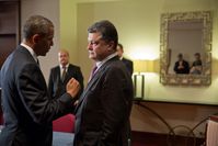 U.S. Präsident Barack Obama trifft Pjotr Poroschenko, im Juni 2014
