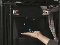 Virtuelle Regentropfen werden real fühlbar. Bild: University of Tokyo/Shinoda Lab