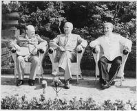 Winston Churchill, Harry S. Truman und Josef Stalin, 25. Juli 1945