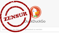 Bild: DuckDuckGo Wikimedia Public Domai/ Stempel Zensur Adobe Stock/ WB Komposition / Eigenes Werk